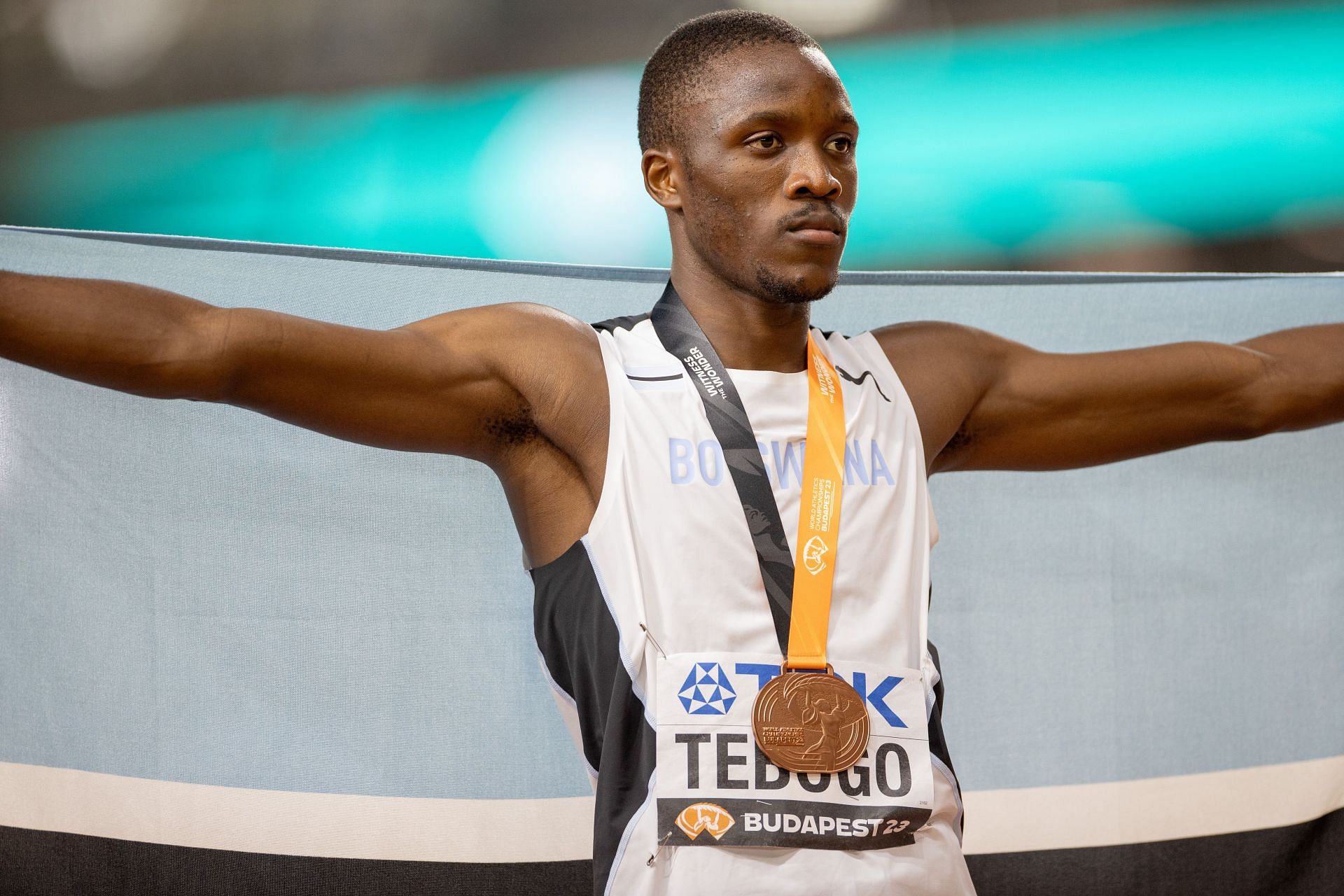 Letsile Tebogo at the Budapest World Championships (Image via: Getty)