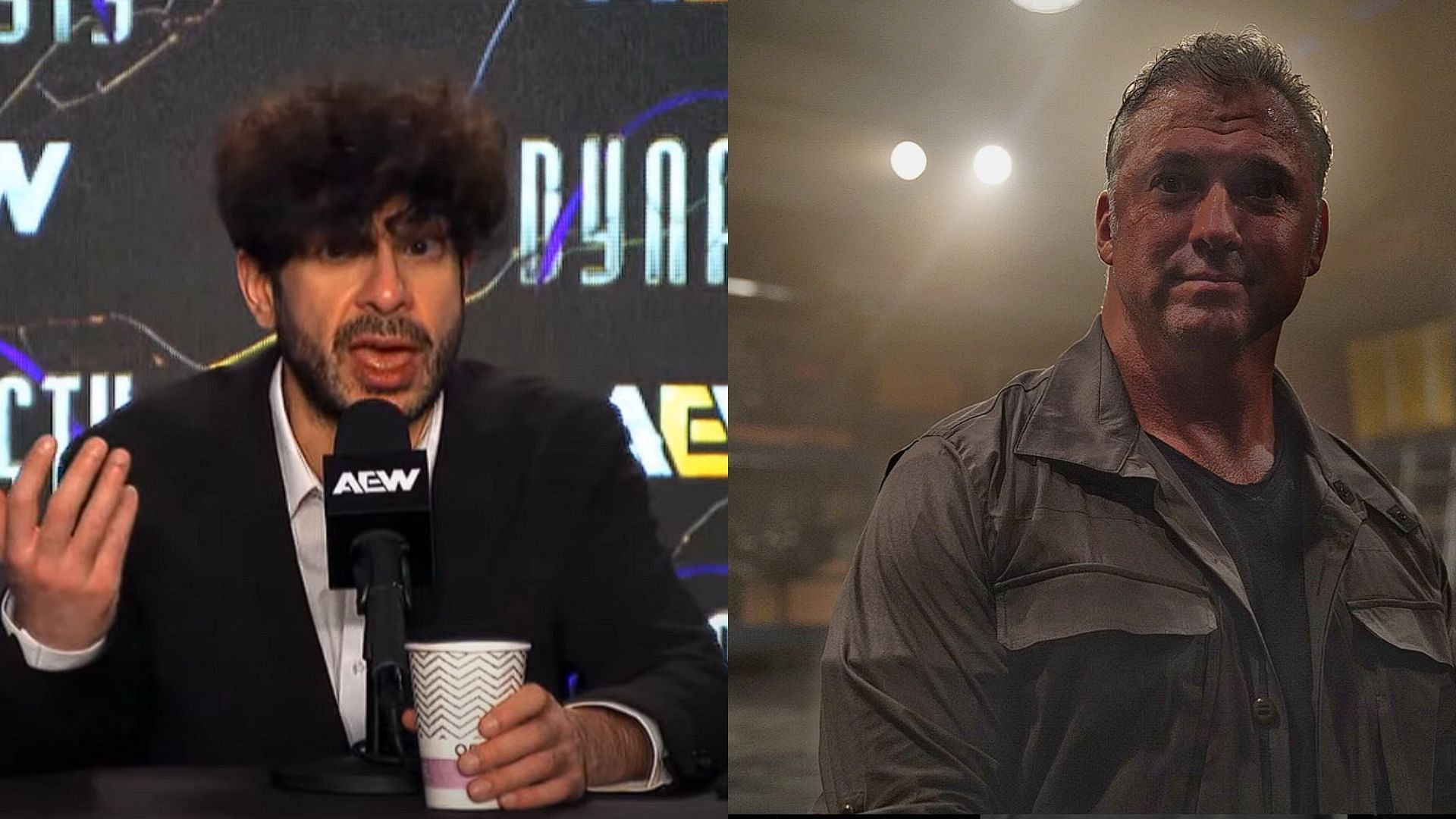 Photos of Tony Khan and Shane McMahon