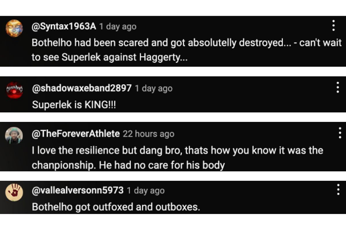 Screenshot of fans&#039; comments