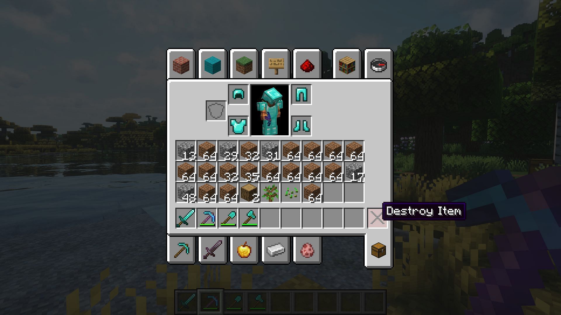 This shortcut will completely clear the inventory (Image via Mojang)