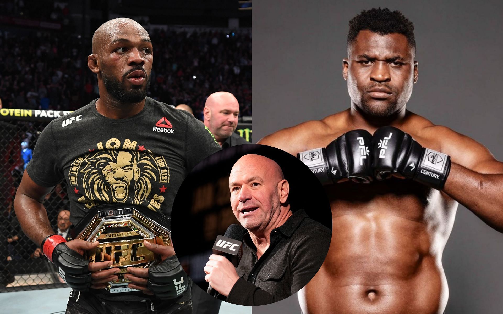 Dana White (inset) warns Jon Jones (left) about clash against Francis Ngannou (right) [Images courtesy: @francisngannou on Instagram and Getty]