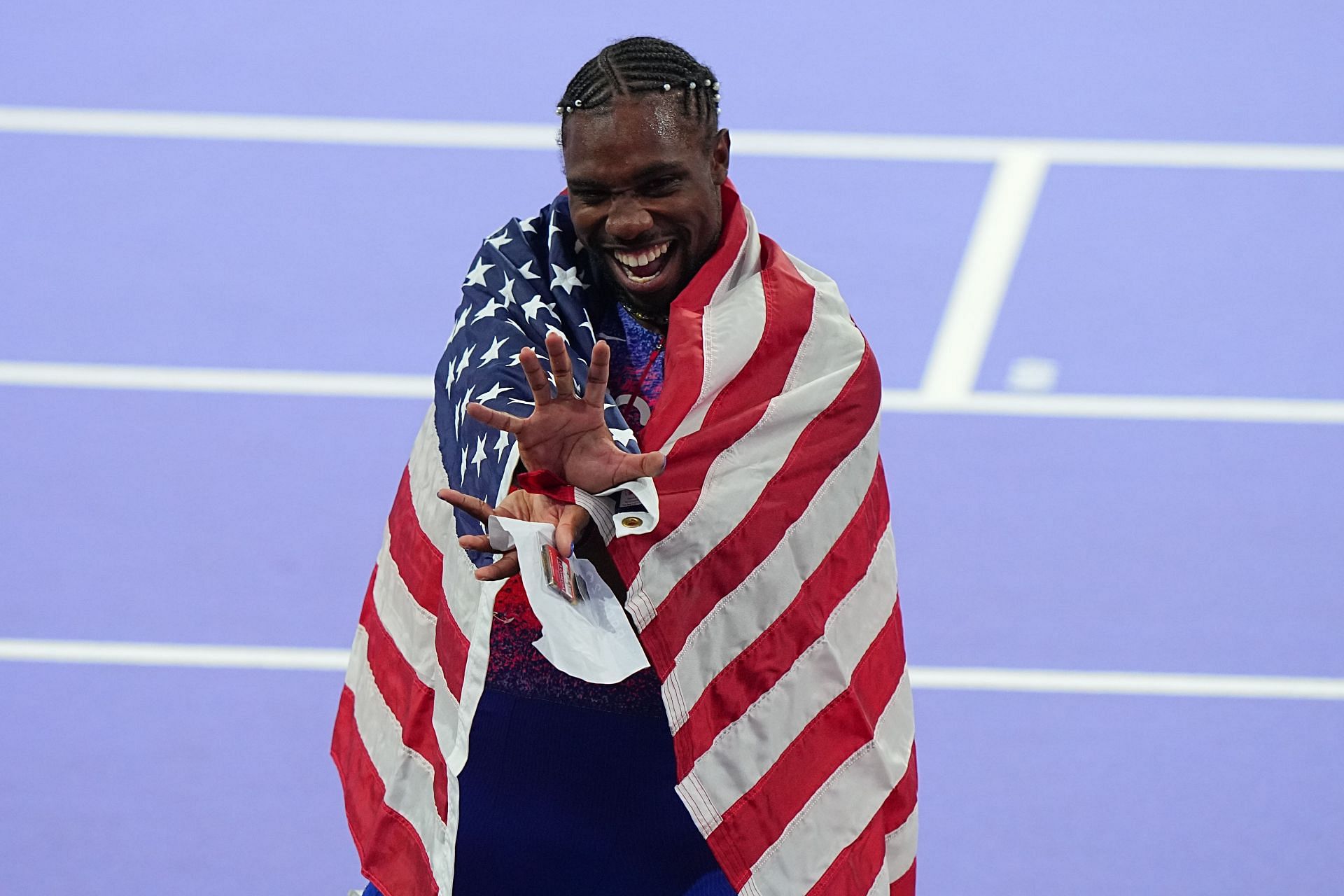 Noah Lyles pictured at the 2024 Paris Olympics (Source: Getty)