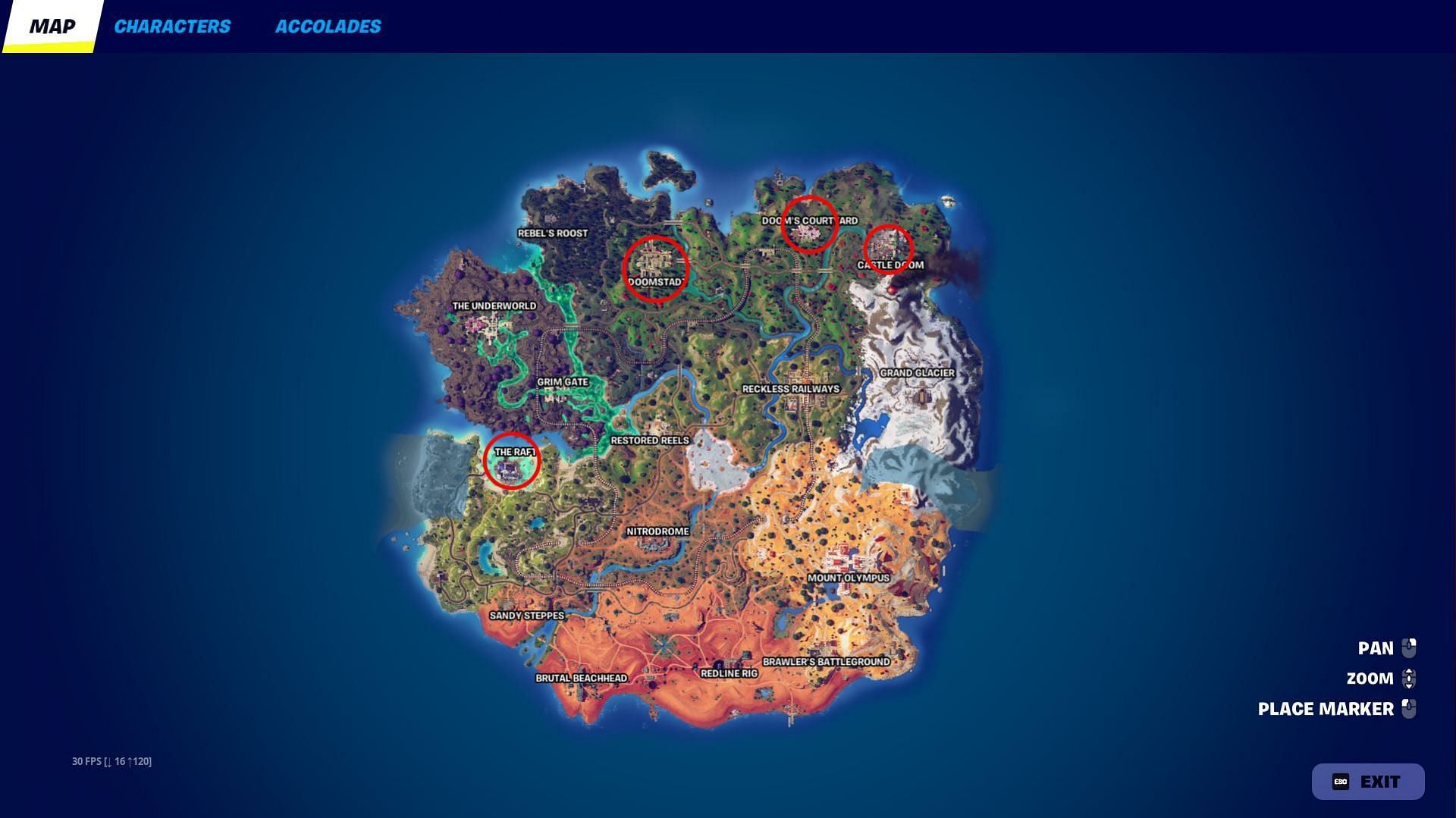 Location of Doom Chests and Avengers Chests in Fortnite (Image via Epic Games)