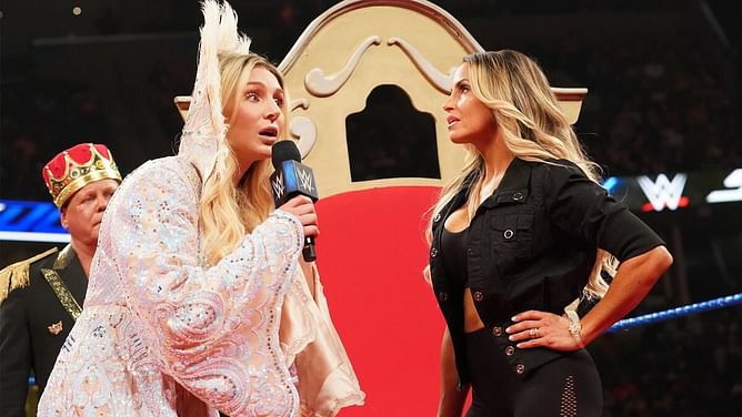 Trish Stratus reacts to throwback picture with Charlotte Flair