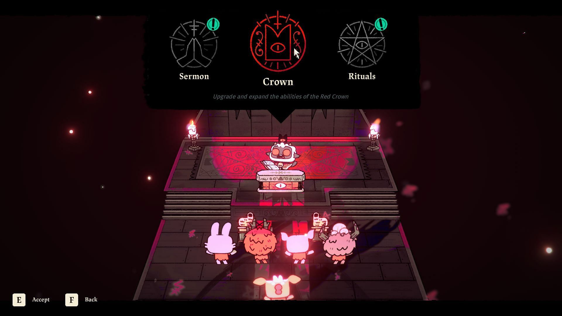 Select the Goat Fleece from the Temple&#039;s Crown option (Image via Devolver Digital)