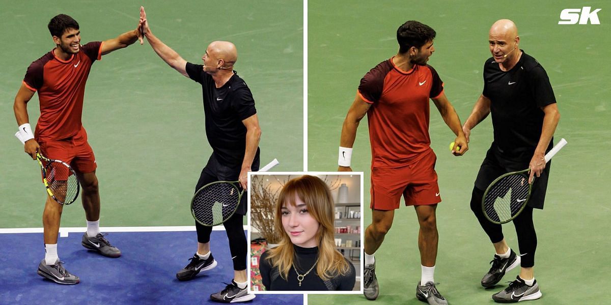 Jaz Agassi shares picture of Andre Agassi and Carlos Alcaraz (Images: Getty, Instagram/Pamela Tingey)