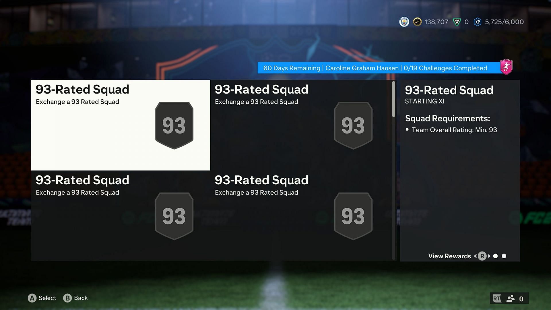 Team requirements for the Caroline Graham Hansen FUTTIES SBC (Image via EA Sports)