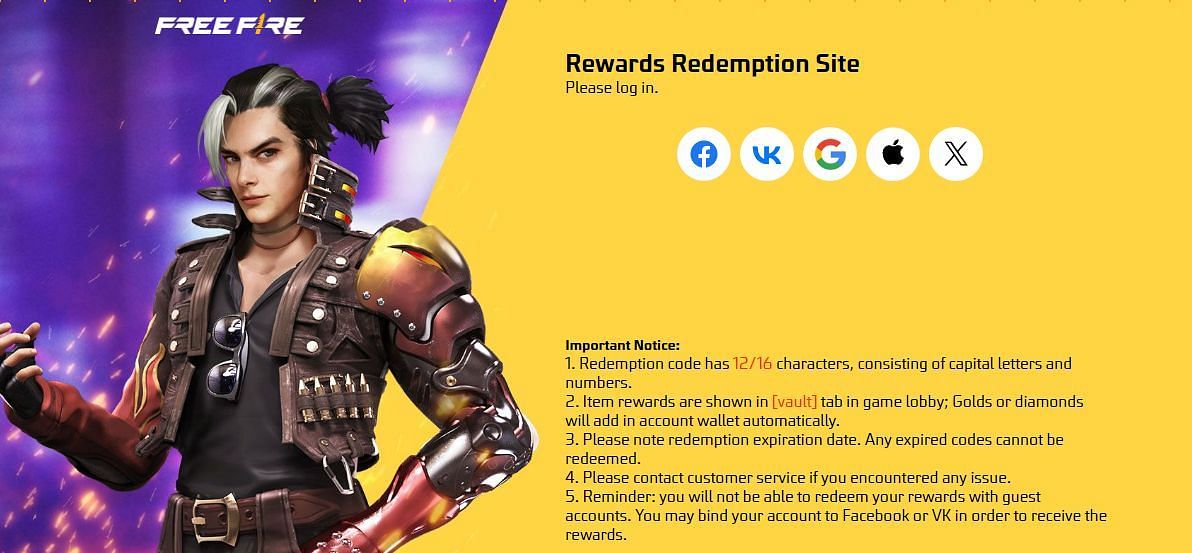 रिडीम कोड (Image via reward.ff.garena.com)