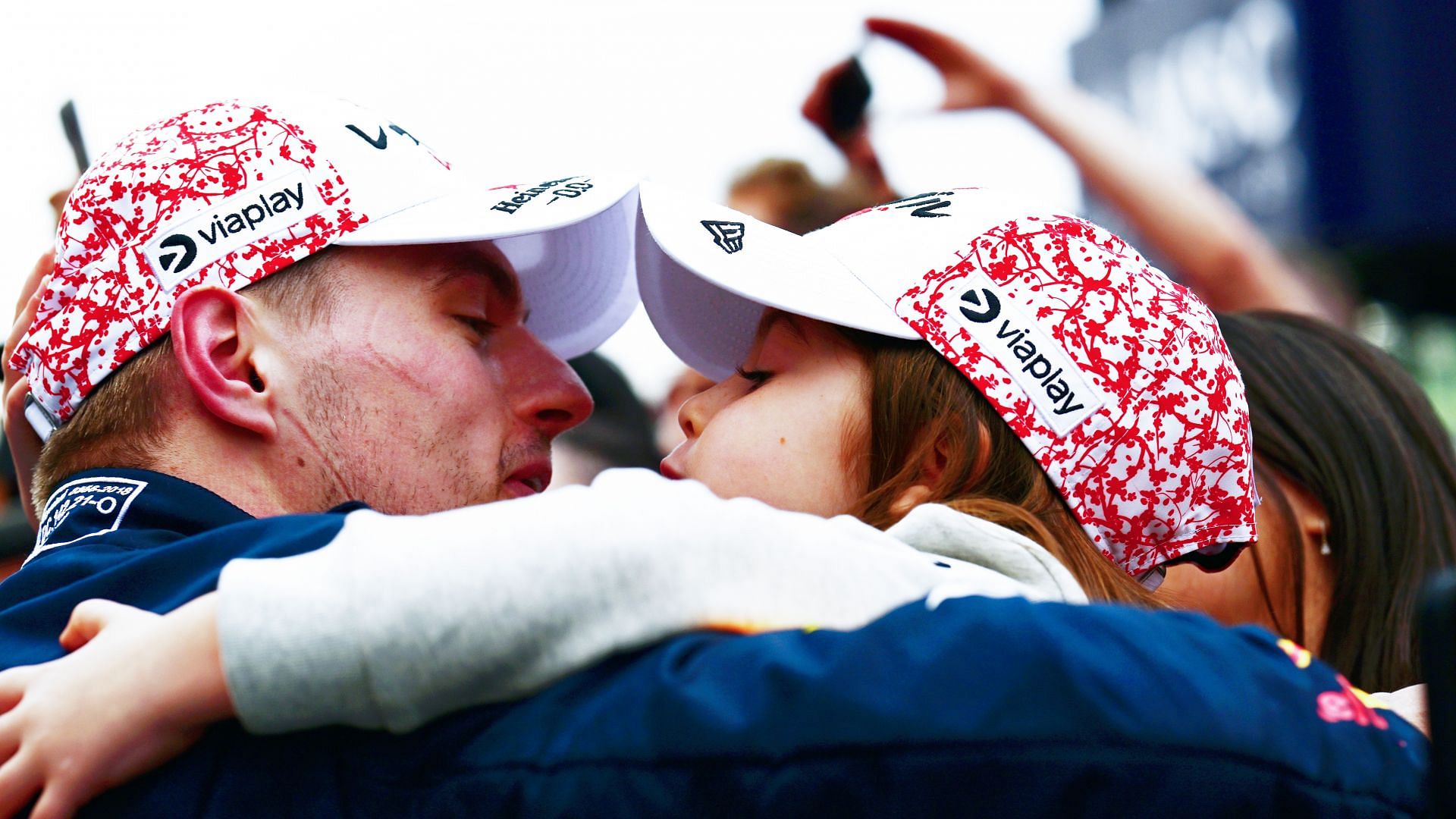 Race winner Max Verstappen of the Netherlands and Oracle Red Bull Racing celebrates with Penelope Piquet. Source: Getty Images