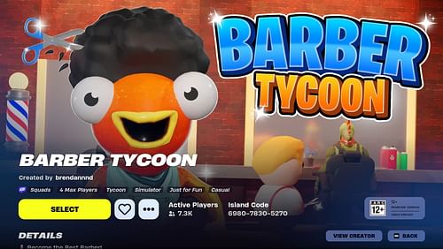 Navigating Fortnite Barber Tycoon (Image via Epic Games)