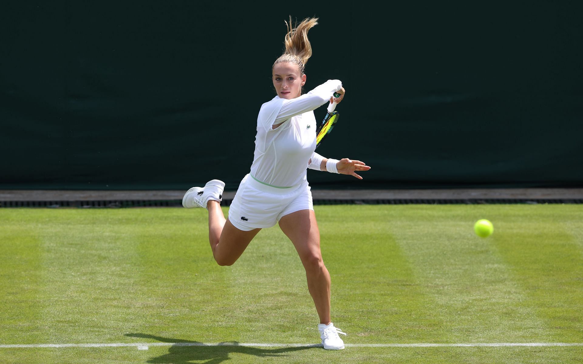 Ana Bogdan in action at the 2024 Wimbledon Championships (Image via Getty)