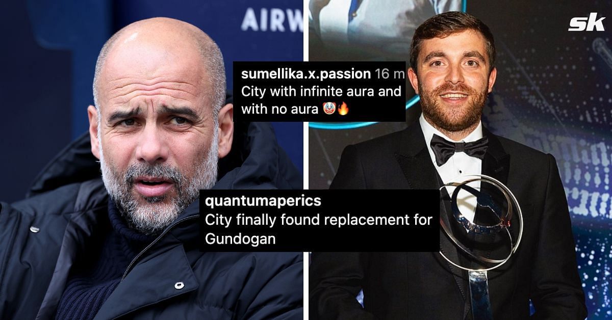 Manchester City manager Pep Guardiola (left) and Fabrizio Romano (Getty, Instagram/sumellika, Instagram/quantumaperics)