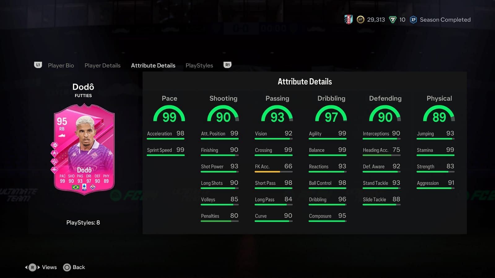 The card has amazing stats (Image via EA Sports)