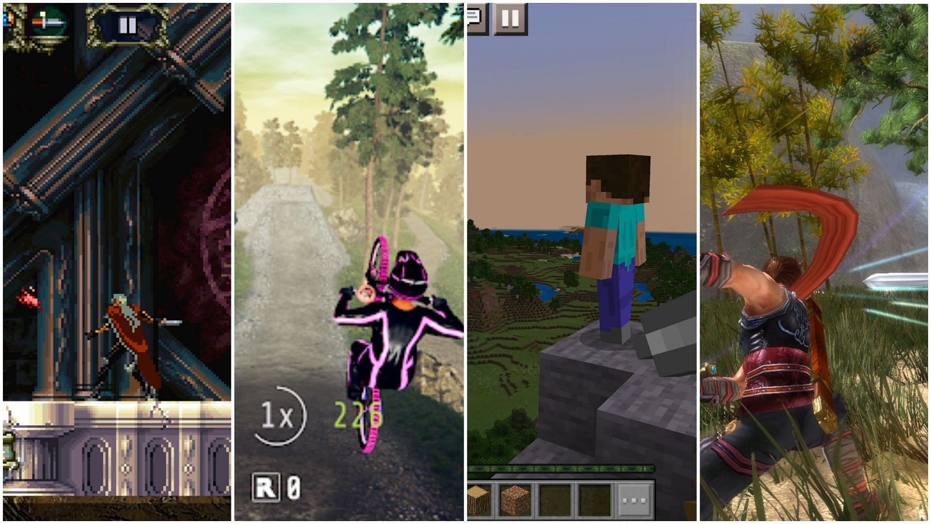 Paid Android games to try in 2024 (Image via Konami, Noodlecake, Mojang and Li Hui)