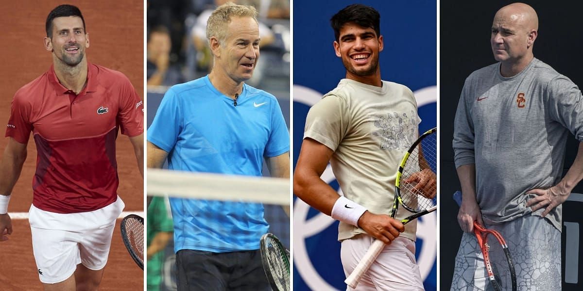 Novak Djokovic and John McEnroe to take on Carlos Alcaraz and Andre Agassi (Image source: GETTY)