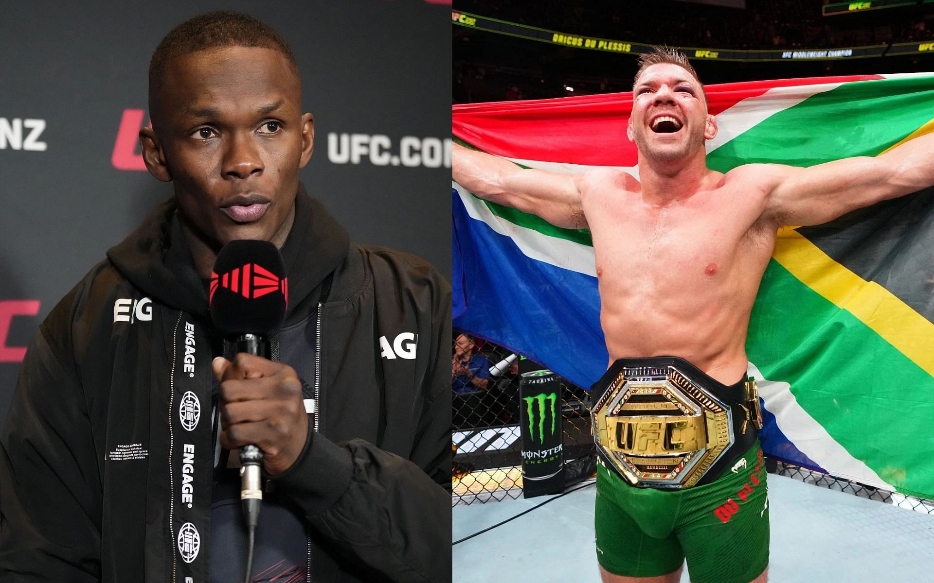 Israel Adesanya (left) shares touching message with Dricus du Plessis (right) after UFC 305 [Images courtesy: Getty Images]