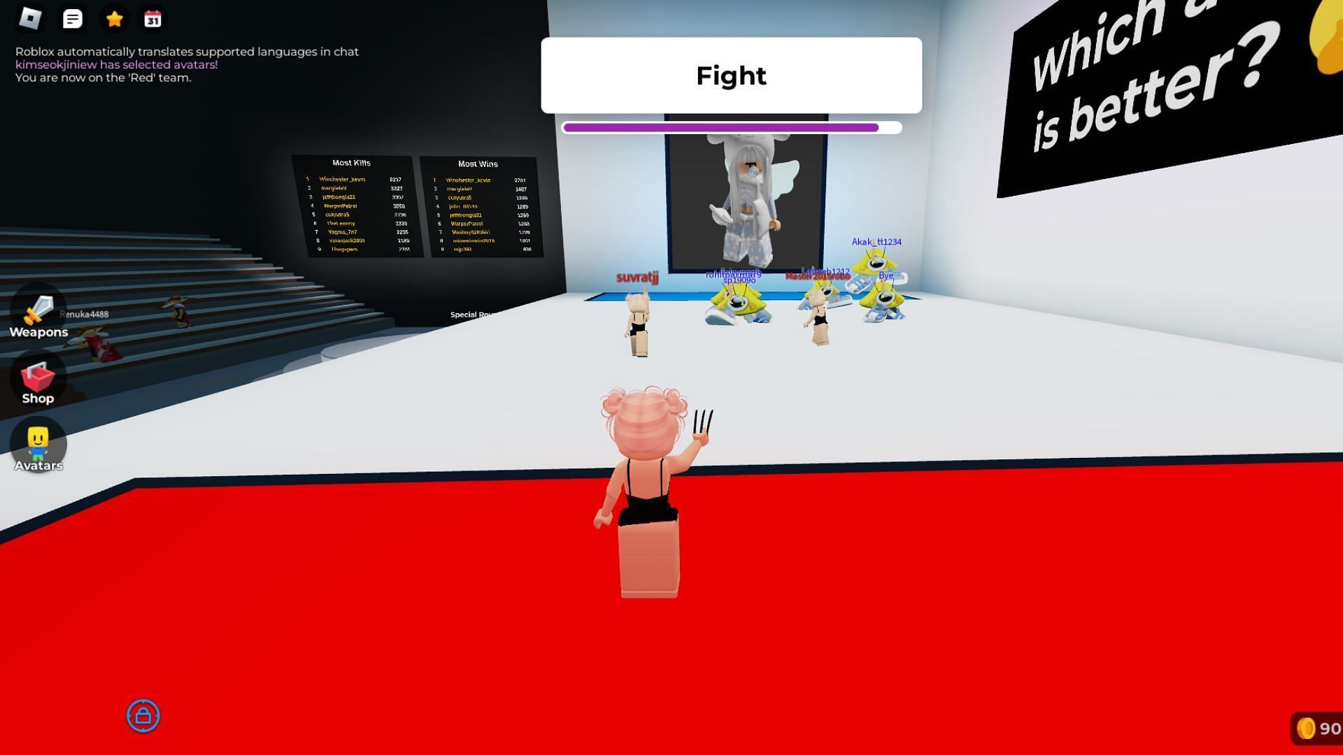 Win a round to earn coins (Image via Roblox)