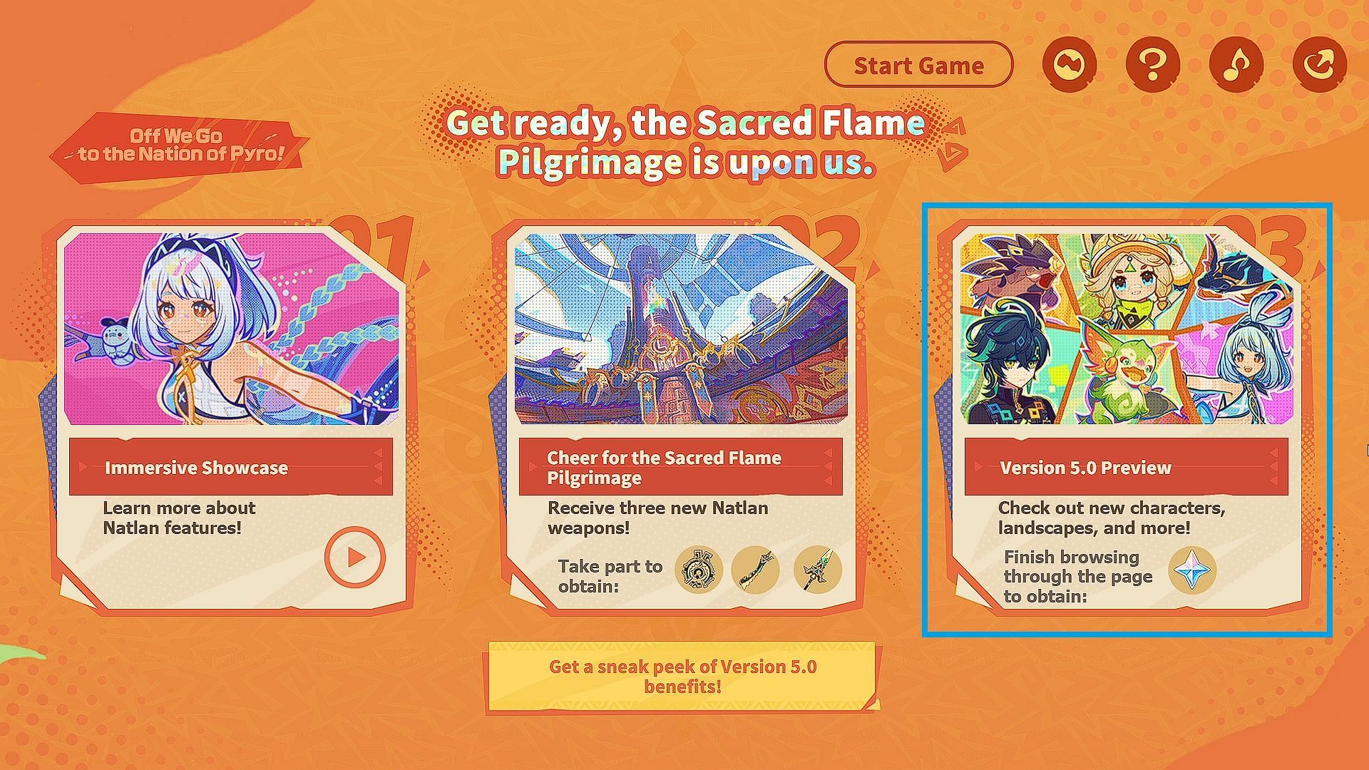 Check Version 5.0 Preview for Primogems (Image via HoYoverse)