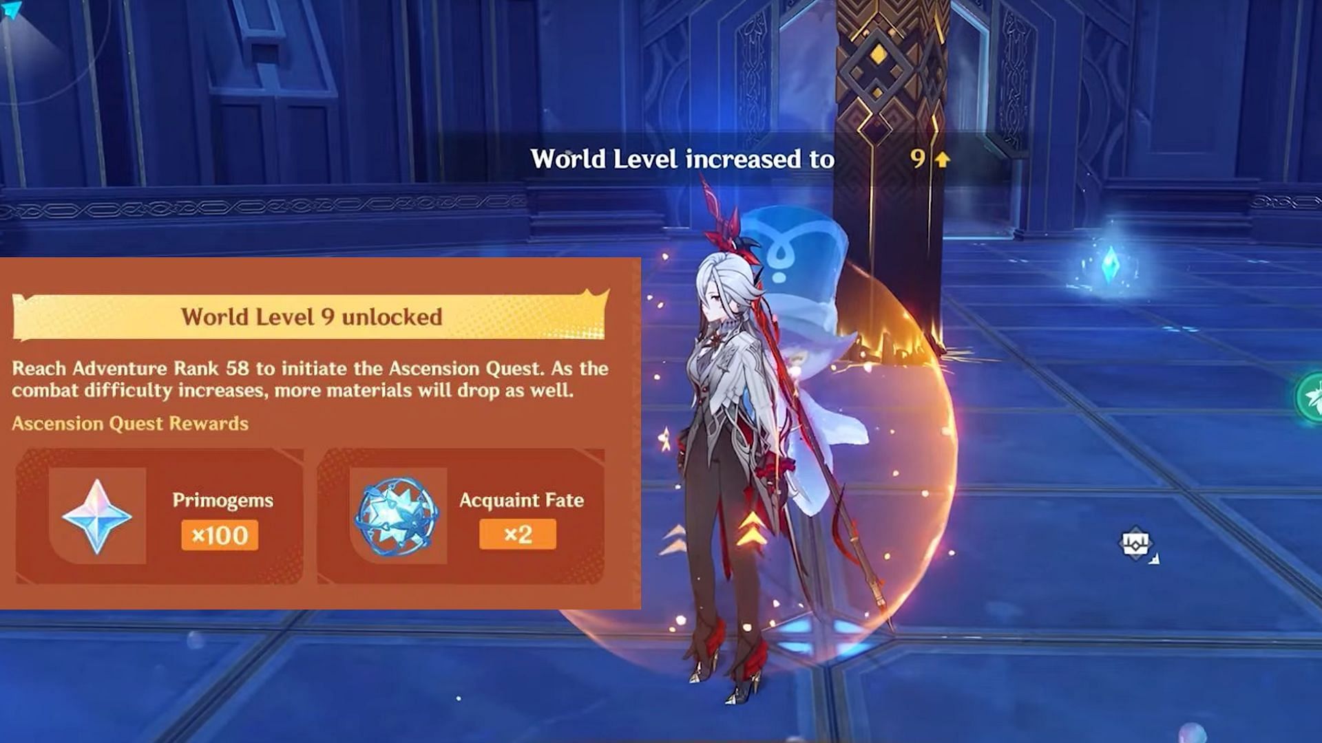 Players can increase their World Level to 9 after the 5.0 update (Image via HoYoverse)