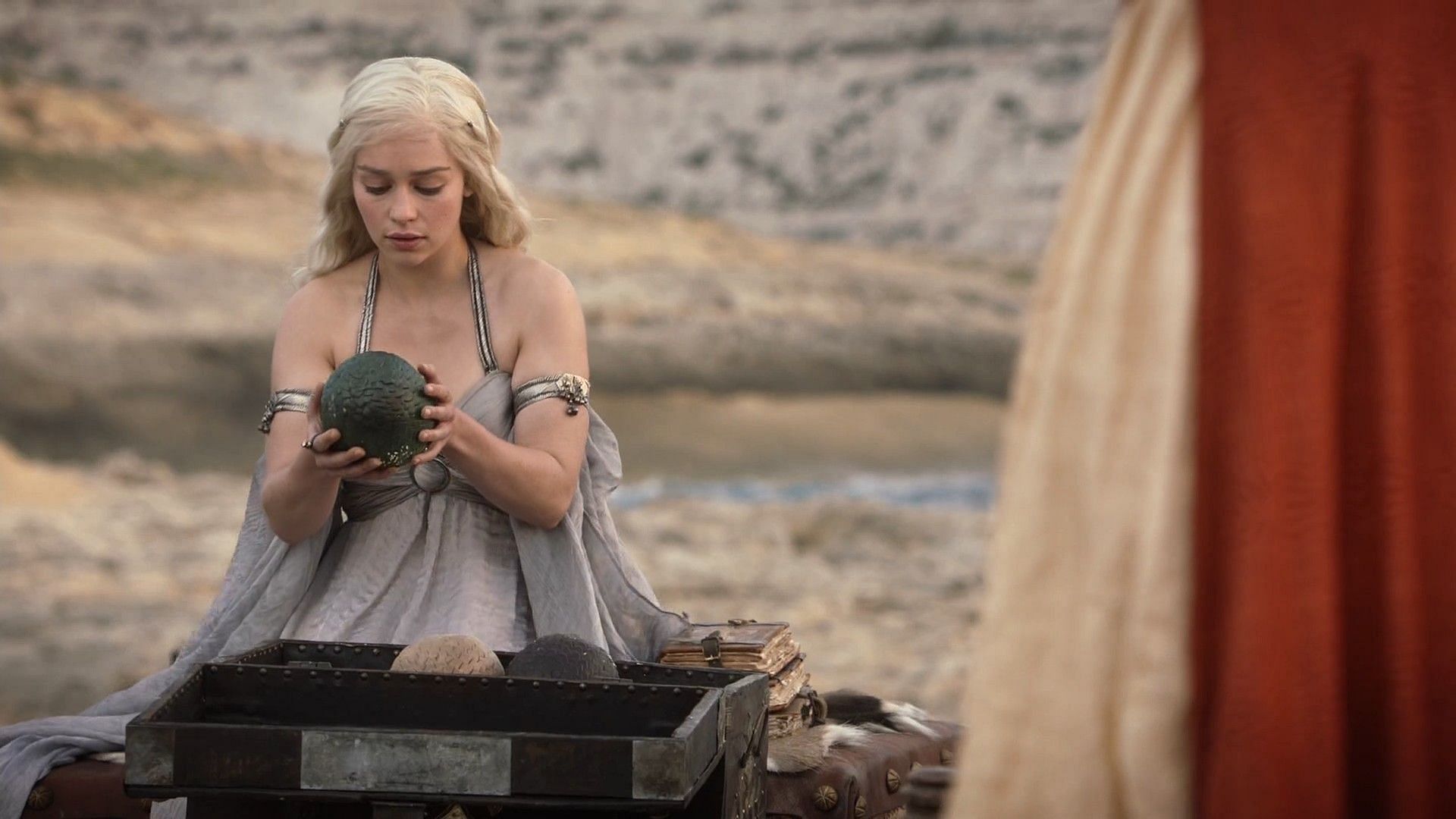 Emilia Clarke as Daenerys Targaryen in a still from Game of Thrones