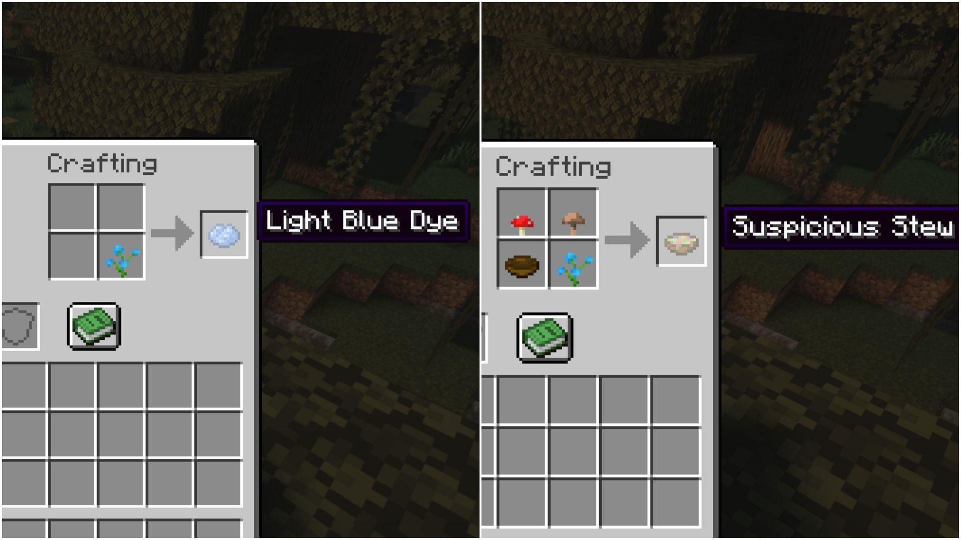 Blue orchids can be used to craft light blue dye or a suspicious stew (Image via Mojang Studios)