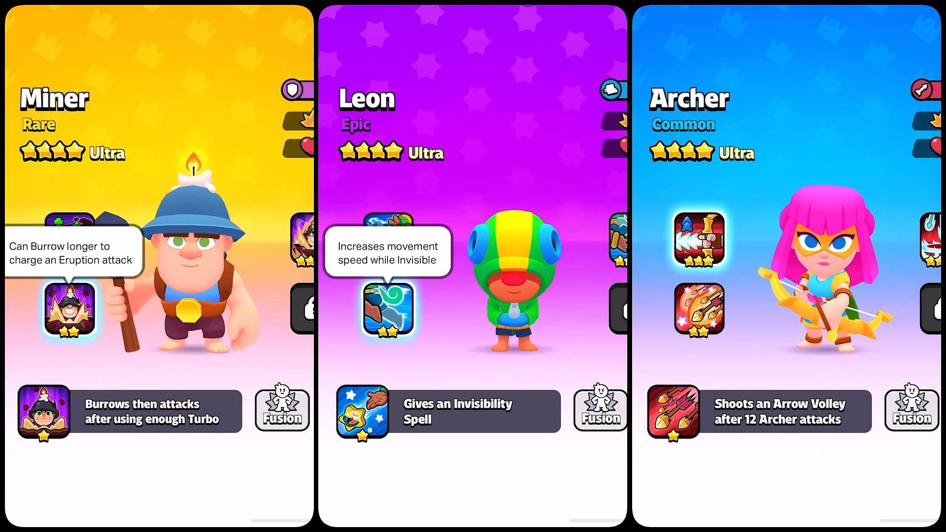 Leon, Miner, and Archer unlocked at Lava World (Image via Supercell)