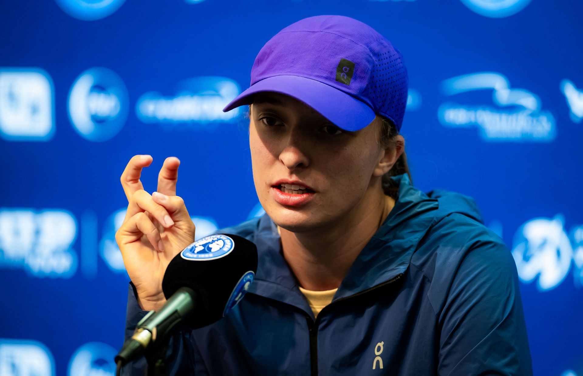 Iga Swiatek at the Cincinnati Open 2024 press conference (IMAGE: Getty)