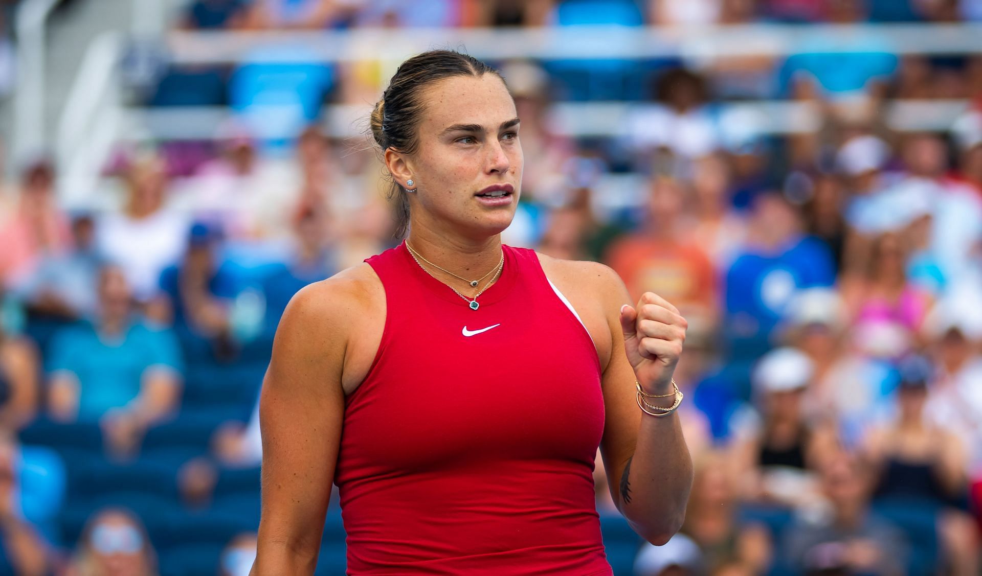 Aryna Sabalenka in action at the Cincinnati Open (Image via Getty)