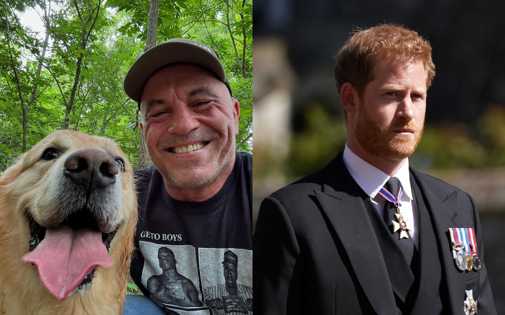 Joe Rogan (left) revisits Prince Harry (right) condeming him for Covid remarks. [Images courtesy: @joerogan on Instagram and Getty]]