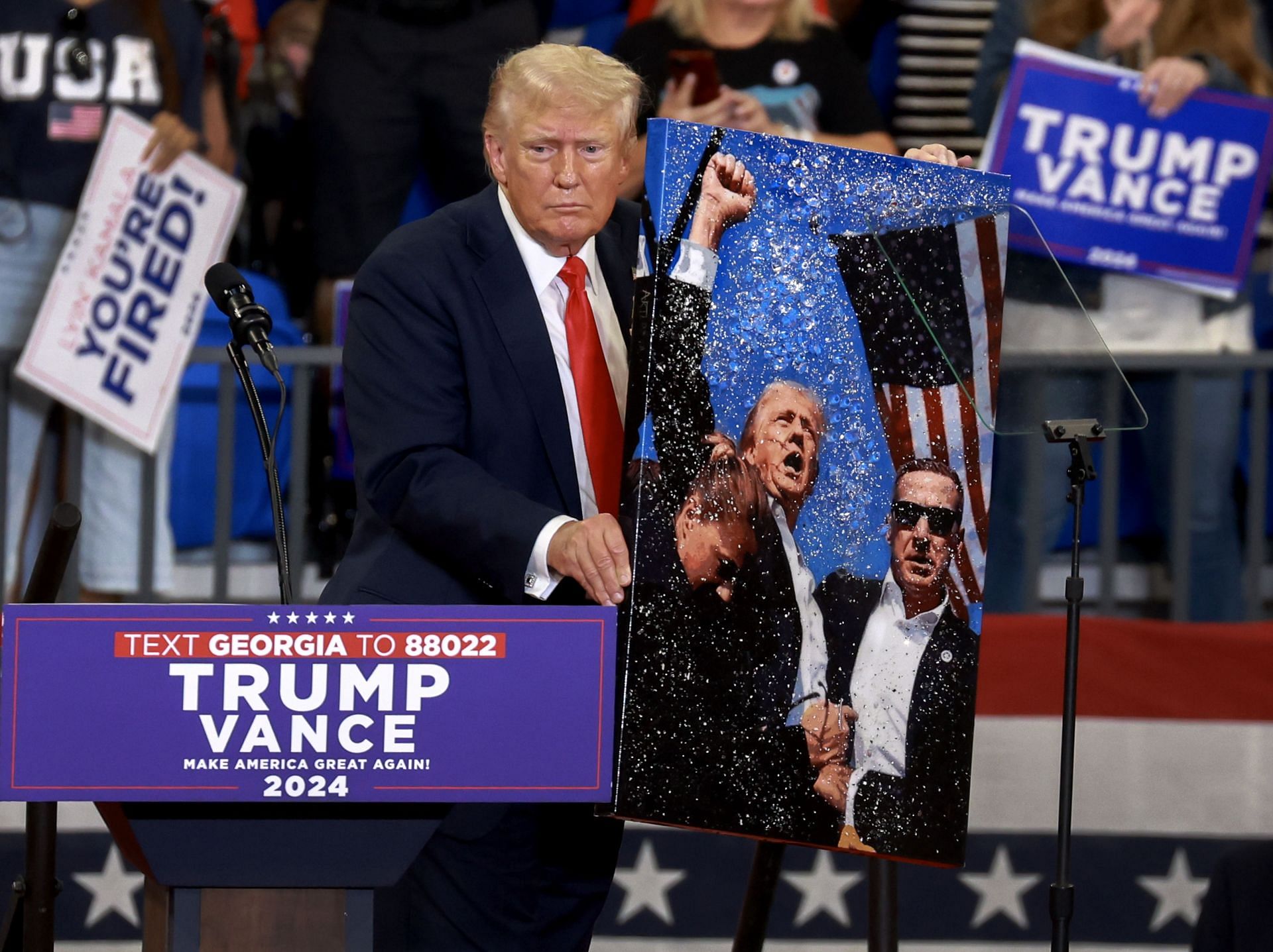 Donald Trump And J.D. Vance Hold Campaign Rally In Atlanta - Source: Getty