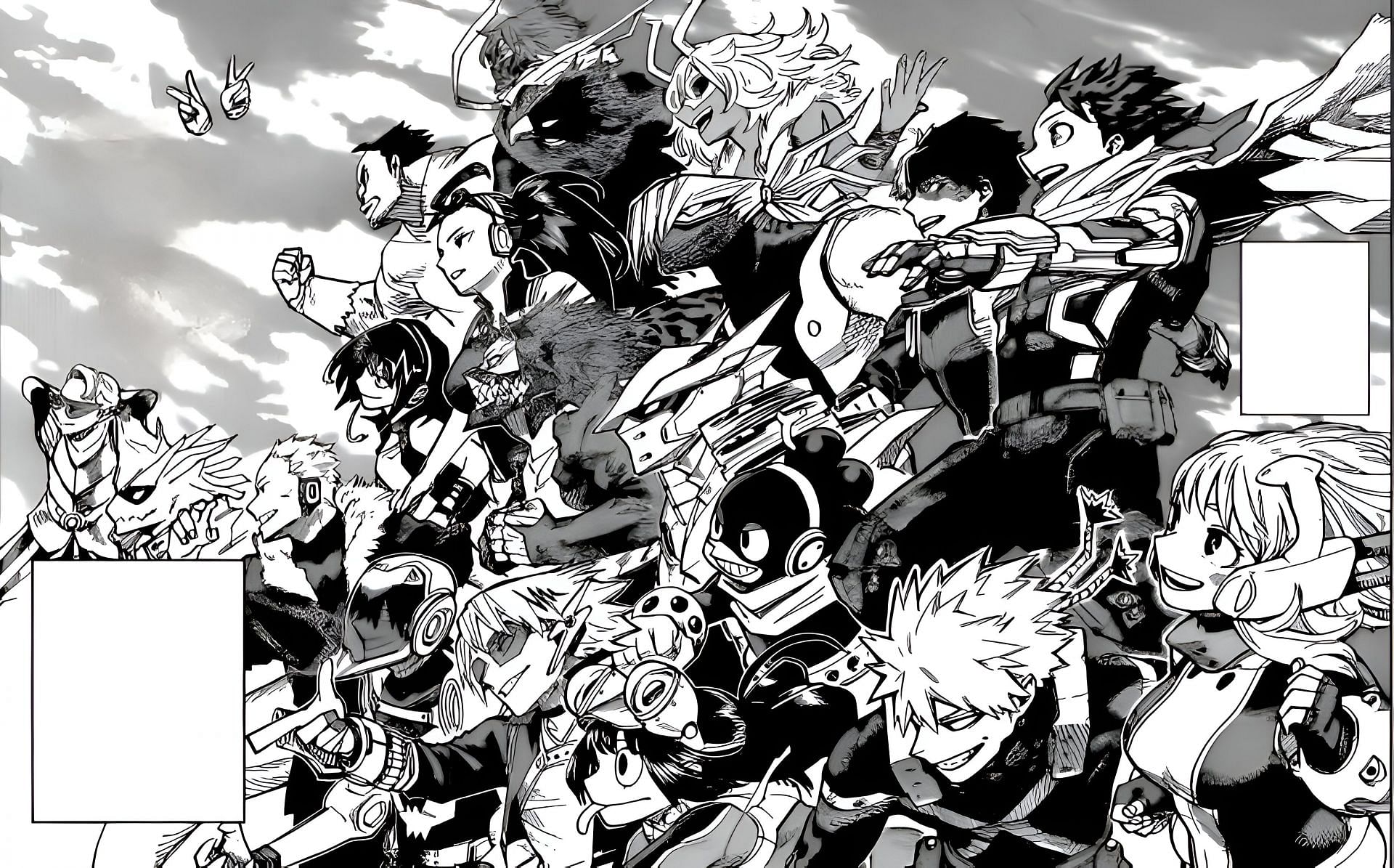 Izuku and Class A at the end of the finale chapter (Image via Shueisha)