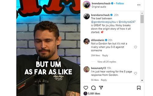 Screenshot of Danis' comment on Rodriguez-Ryan rivalry