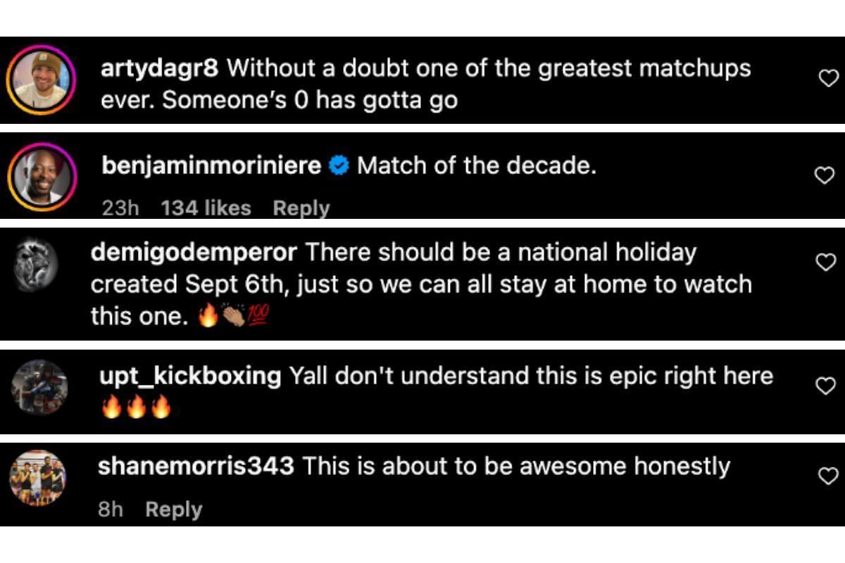 Screenshot of fans&#039; comments