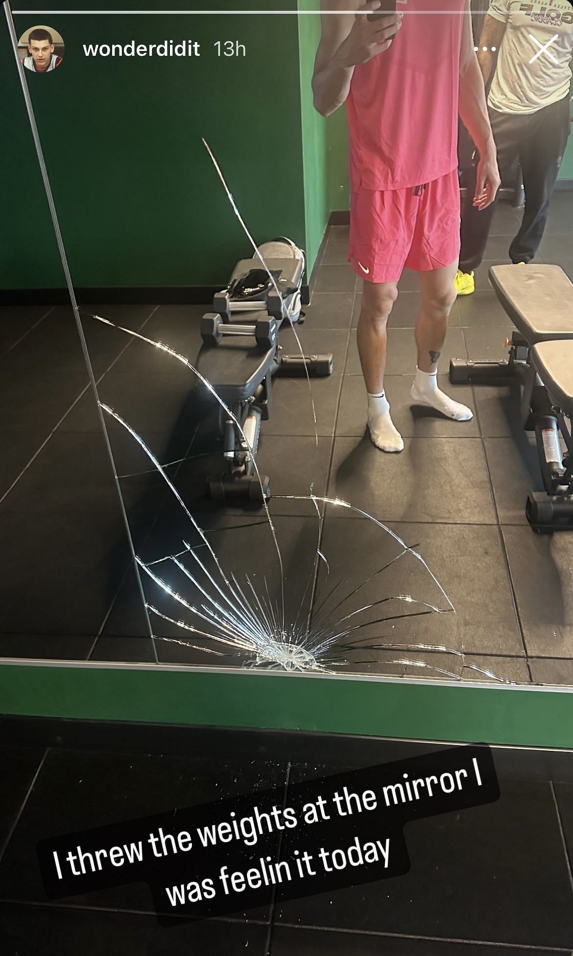 Tyler Herro revealed that he threw weights at the mirror (image credit: instagram/wonderdidit)