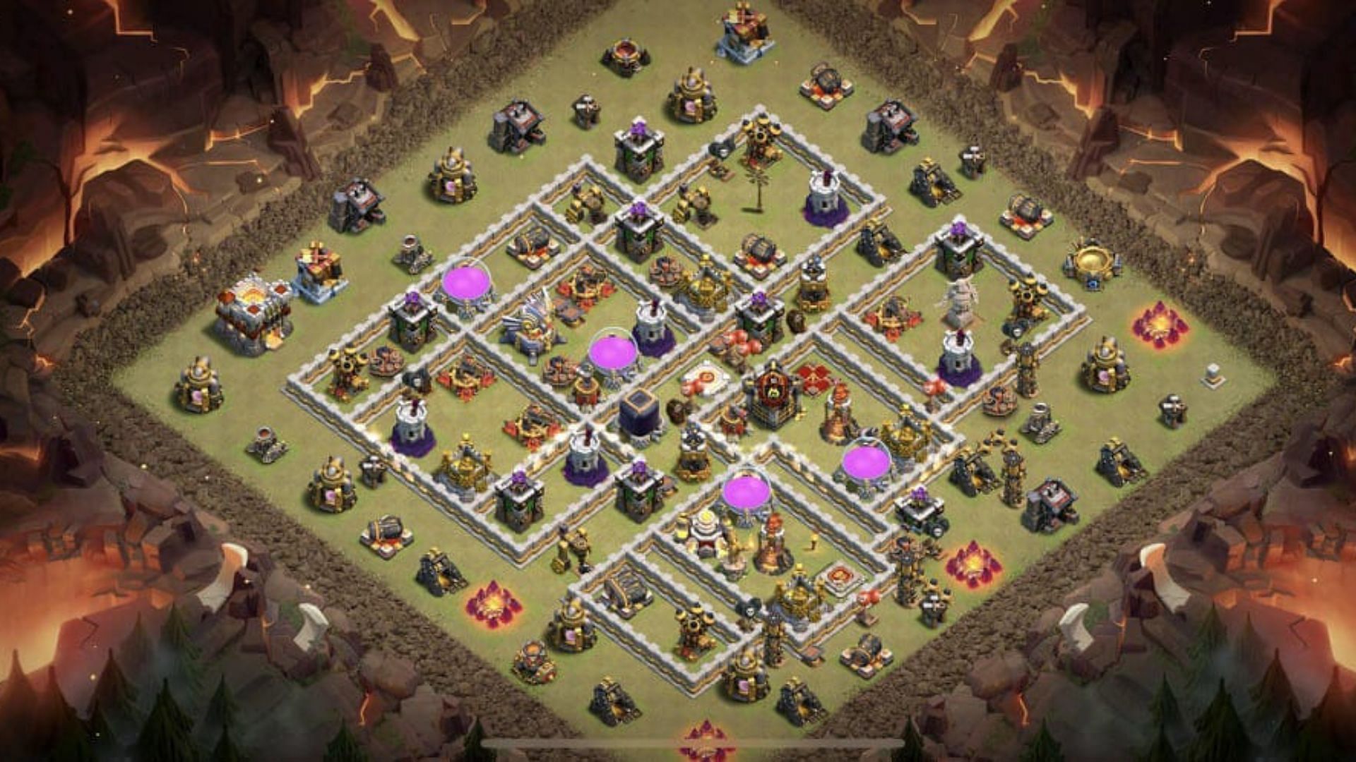 Anti 2 Star base in Clash of Clans (Image via SuperCell)