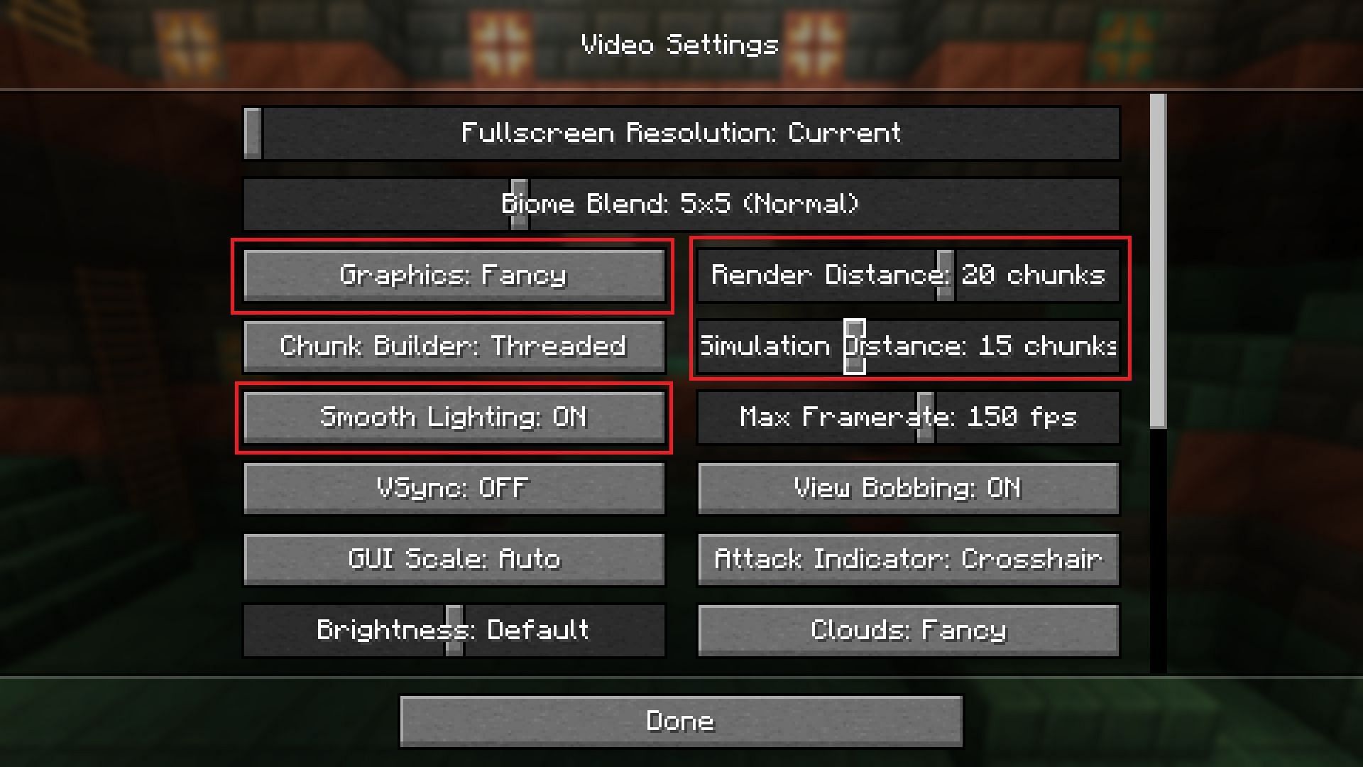 Various settings can be lowered to improve responsiveness in Minecraft (Image via Mojang)