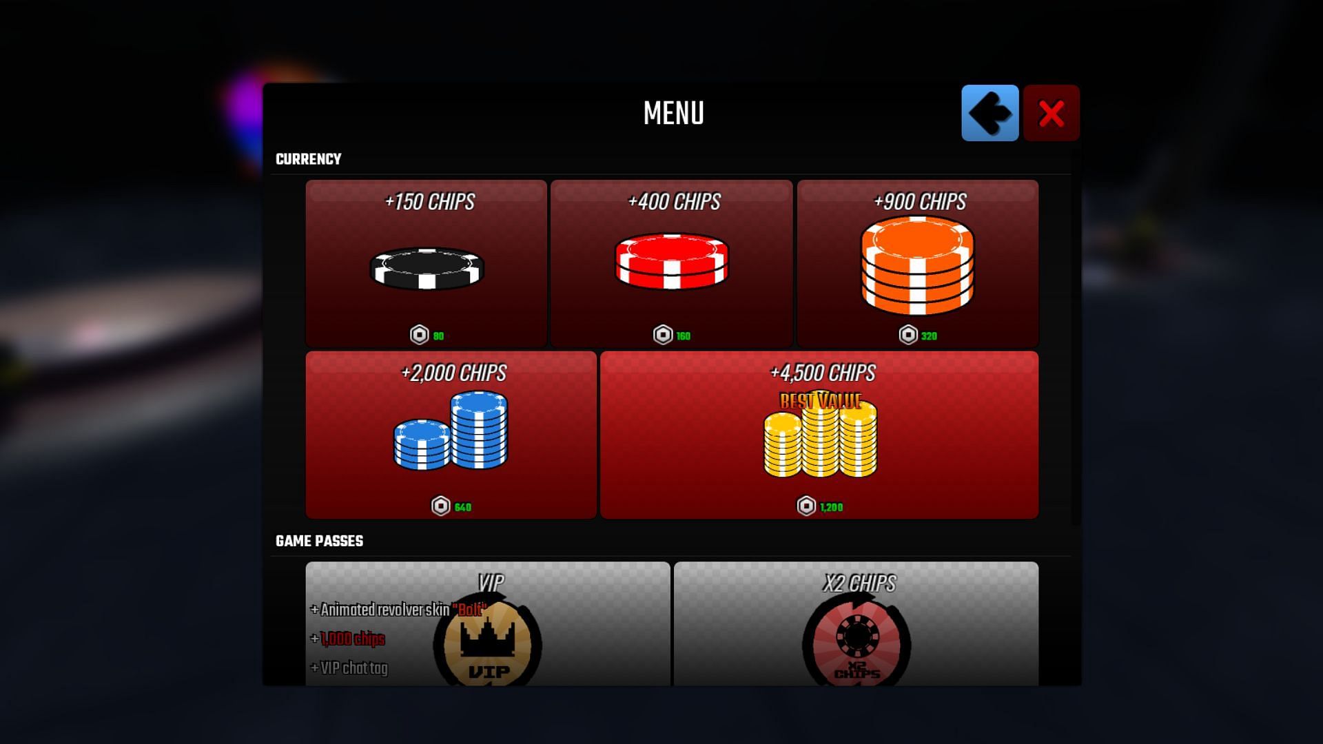 The casino chips shop in Spindown (Image via Roblox)