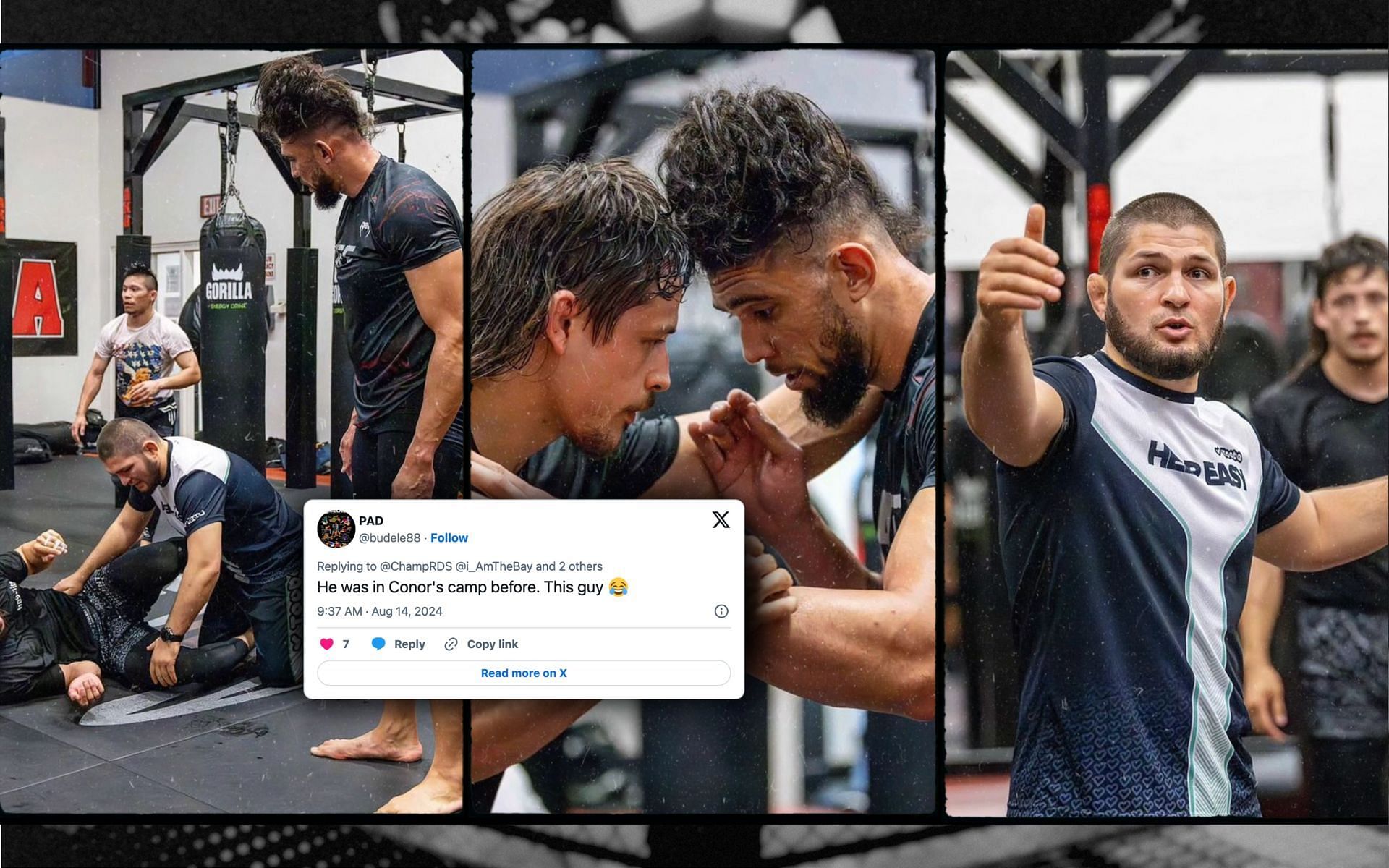 Fans react to Johnny Walker training under Khabib Nurmagomedov. [Image courtesy: @americankickboxingacademy via Instagram]