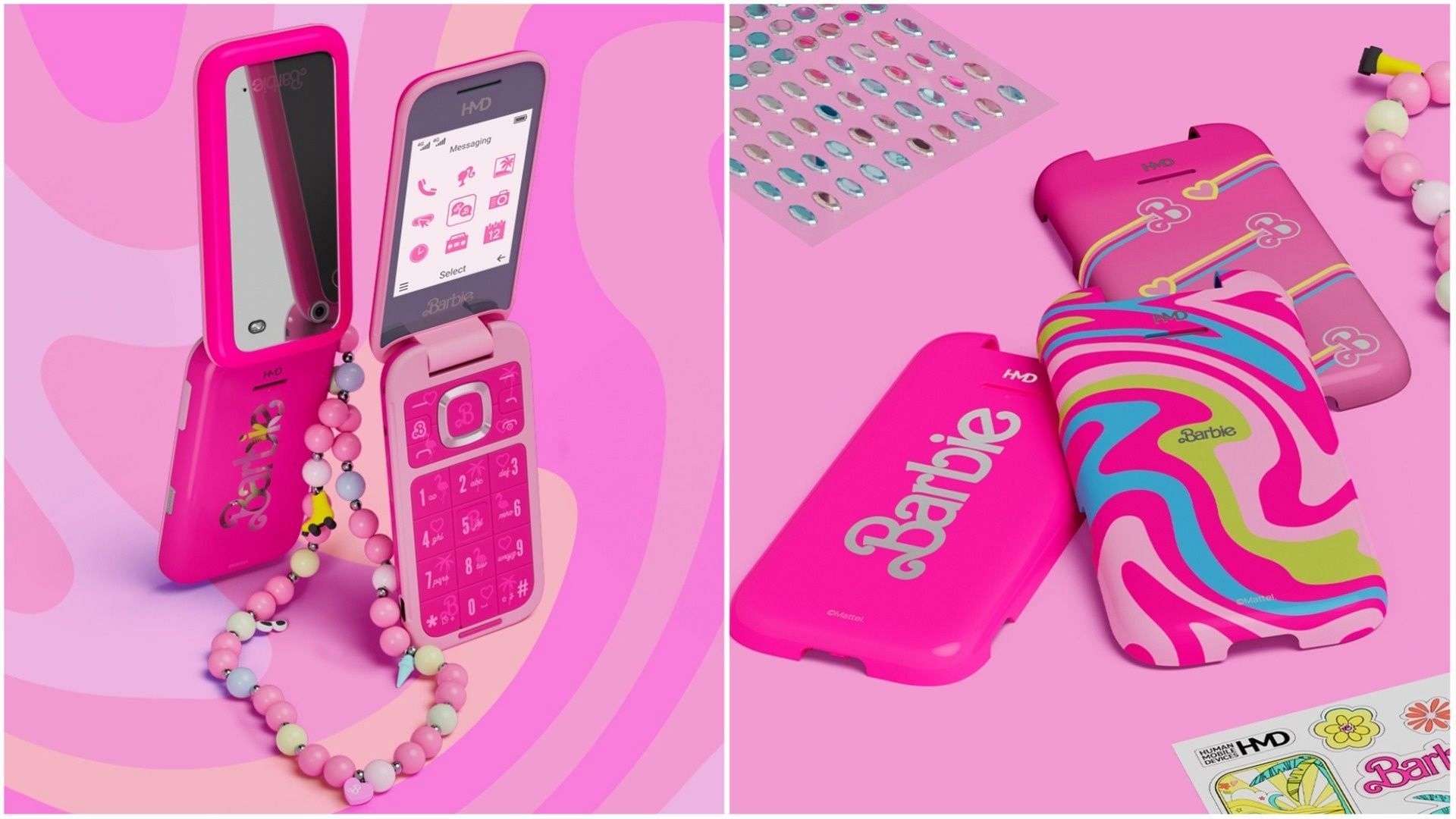 Mattel launched a Barbie cellphone, (Photos via @hmddevices/Instagram) 