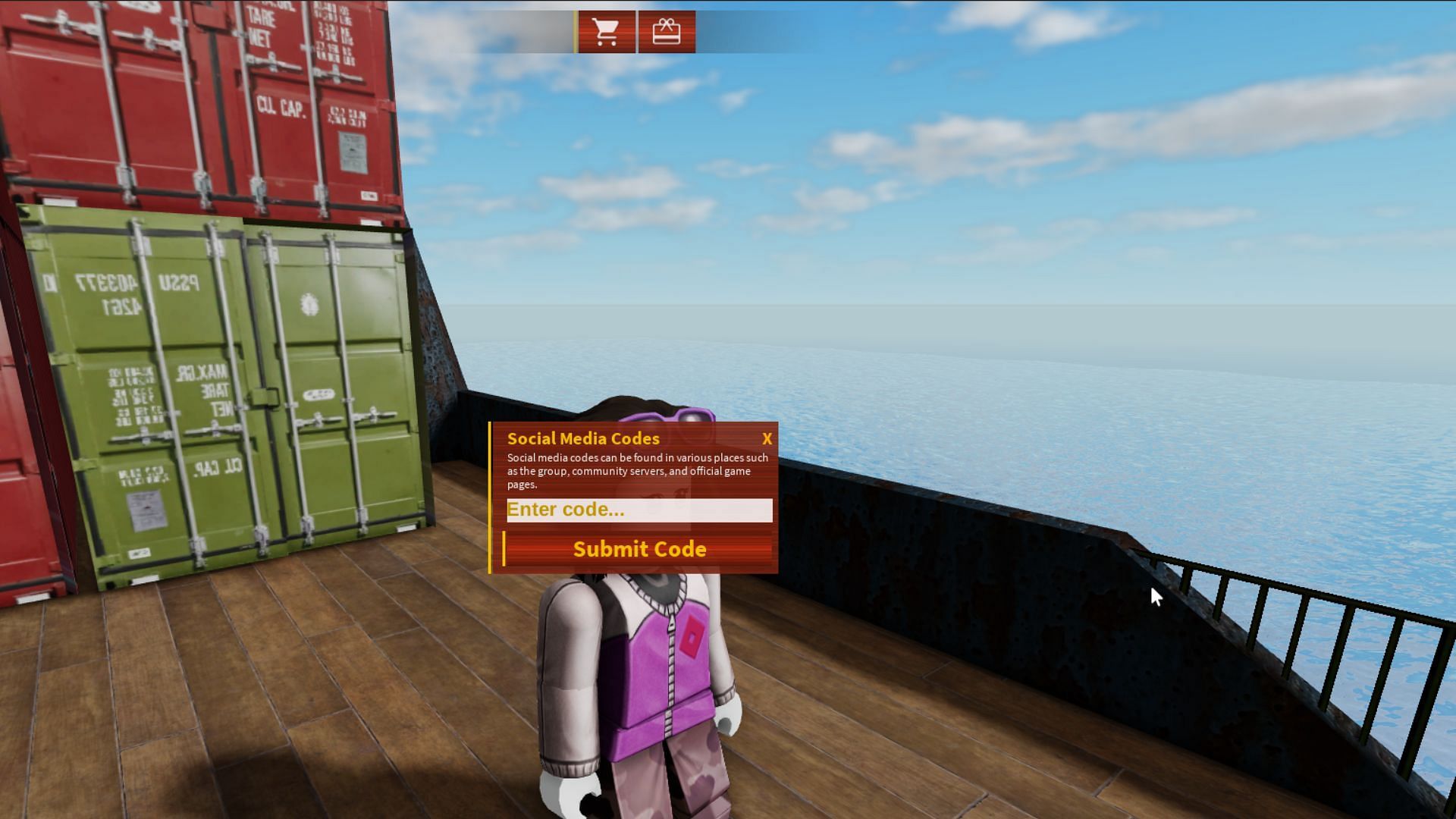 Redeem codes in Lucky Lockups (Image via Roblox)