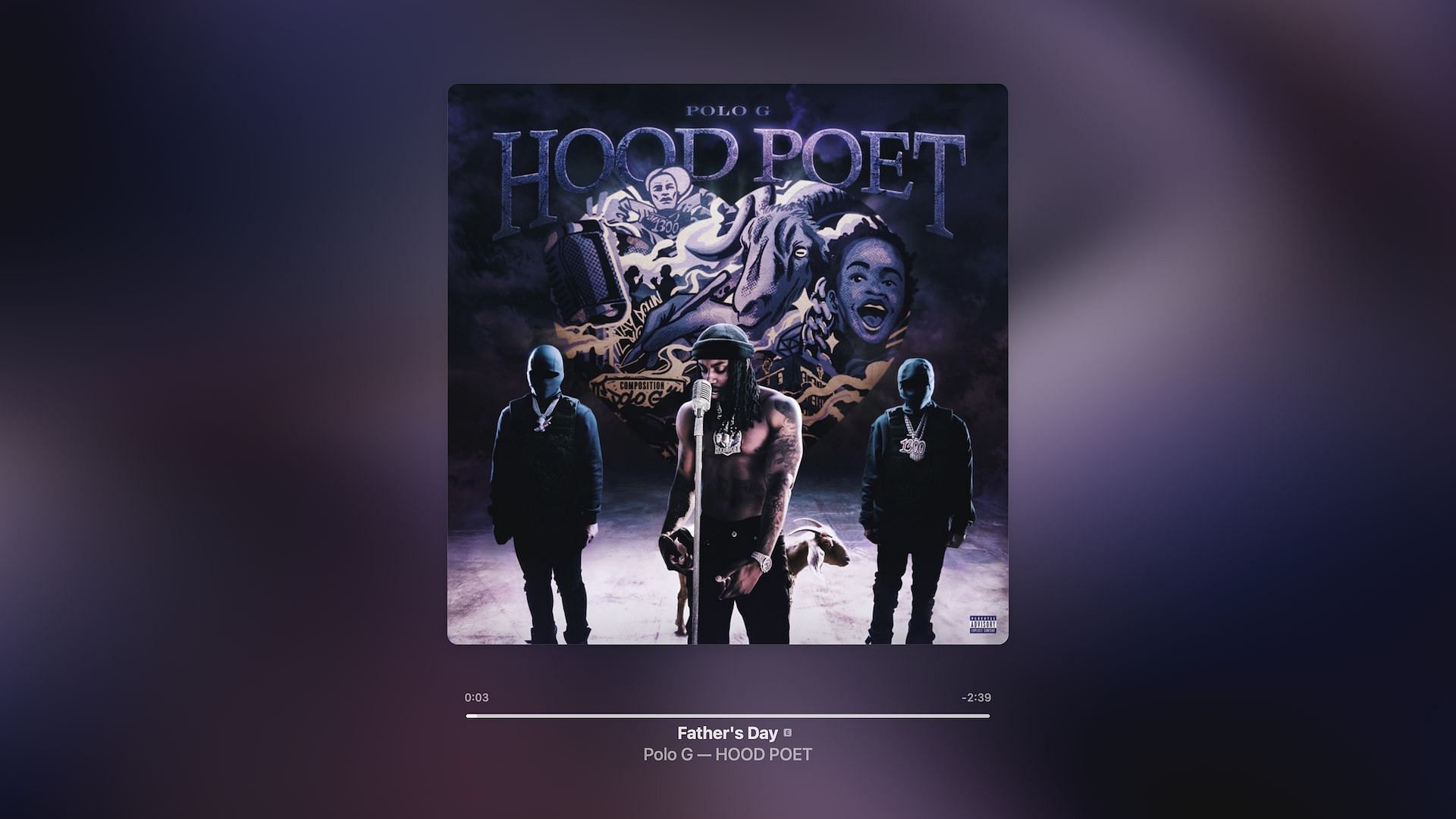 Track 17 on &#039;Hood Poet&#039; (Image via Applemusic.com)