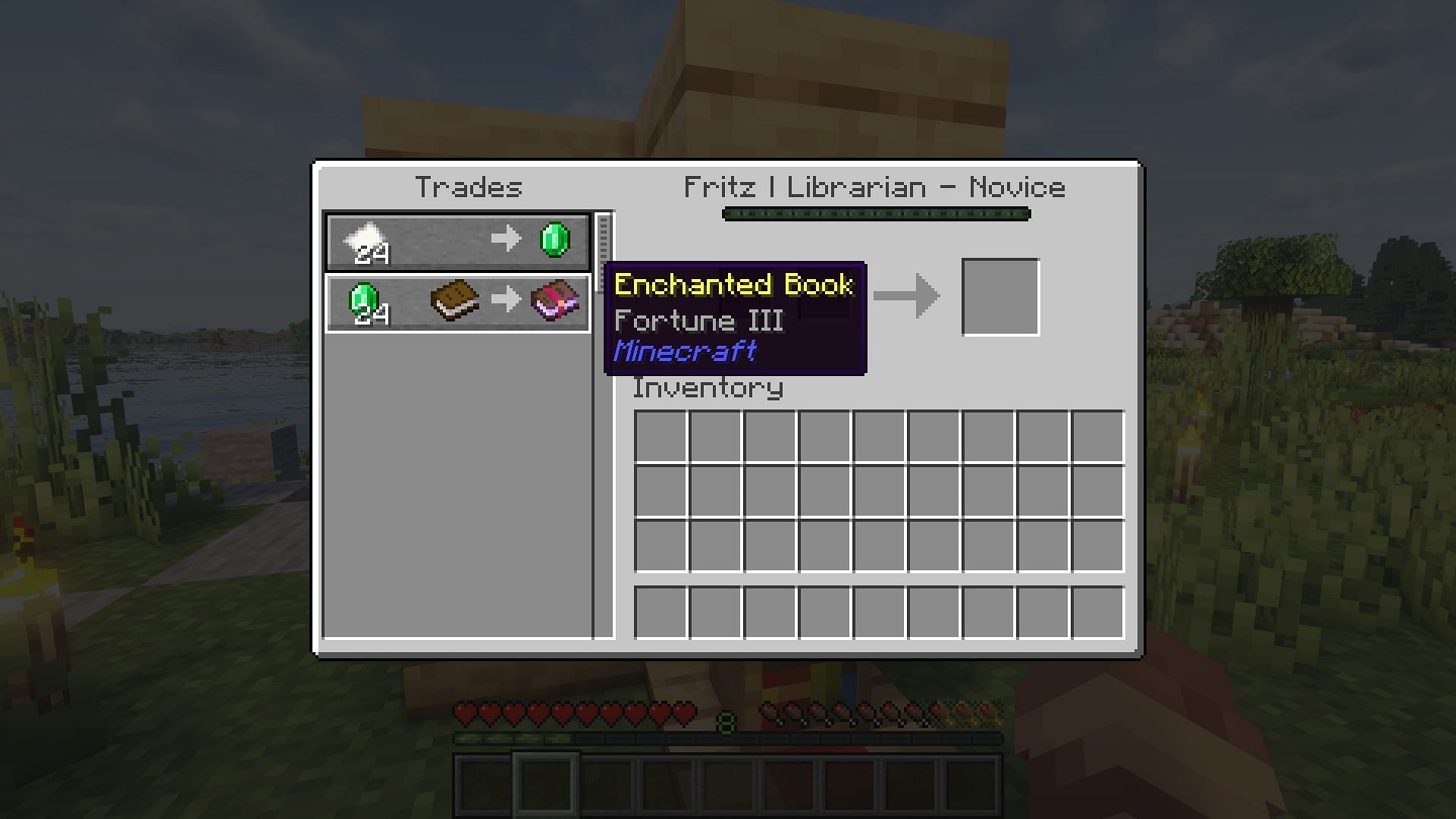 Villager trading is a great way to control exactly what enchantments go on your gear (Image via Mojang)