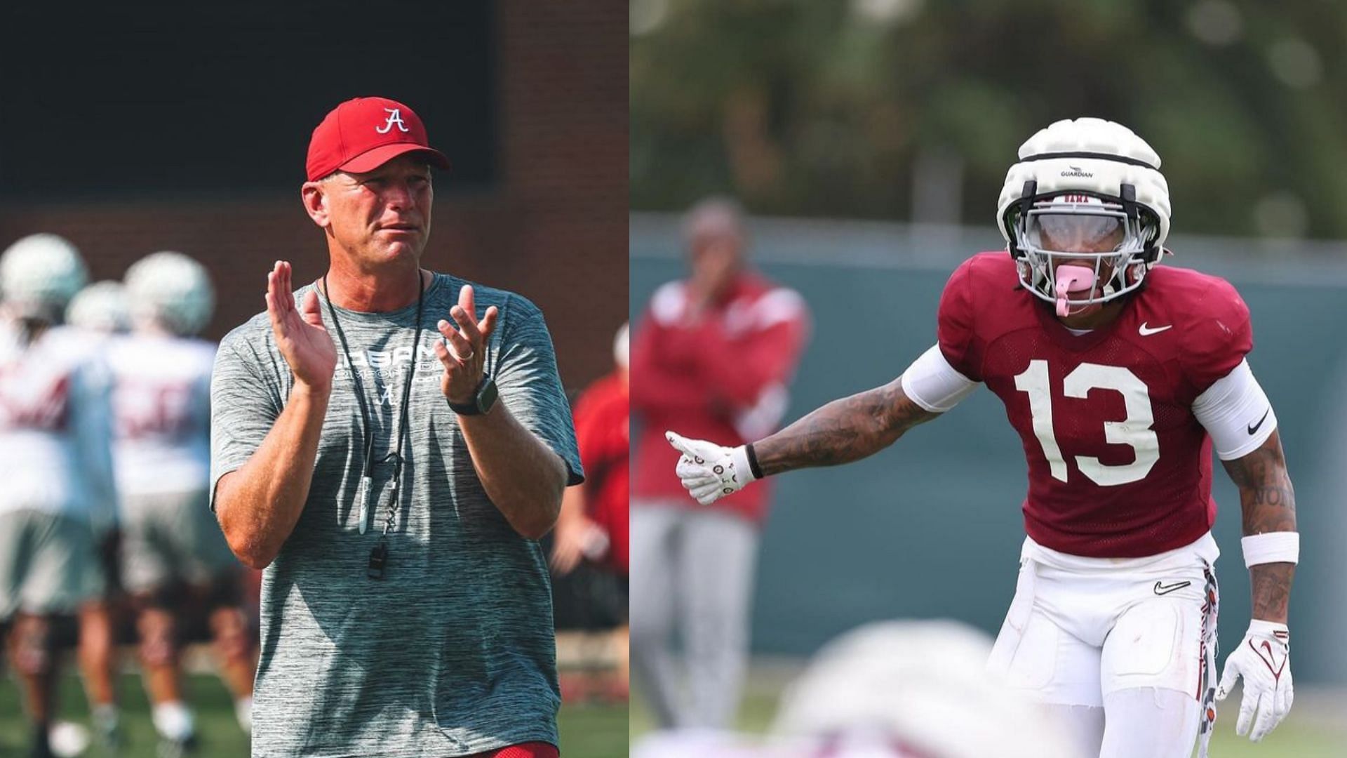 Alabama HC Kalen DeBoer and star Malachi Moore (Alabama &amp; Moore