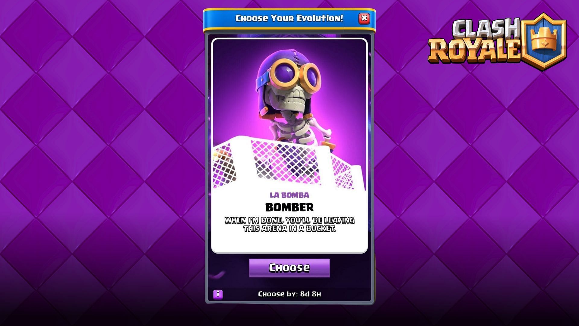 Bomber evolution option (Image via Supercell)