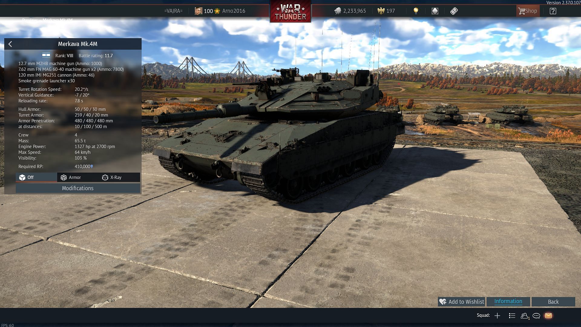 The Merkava Mk.4M in War Thunder (Image via Gaijin Entertainment)