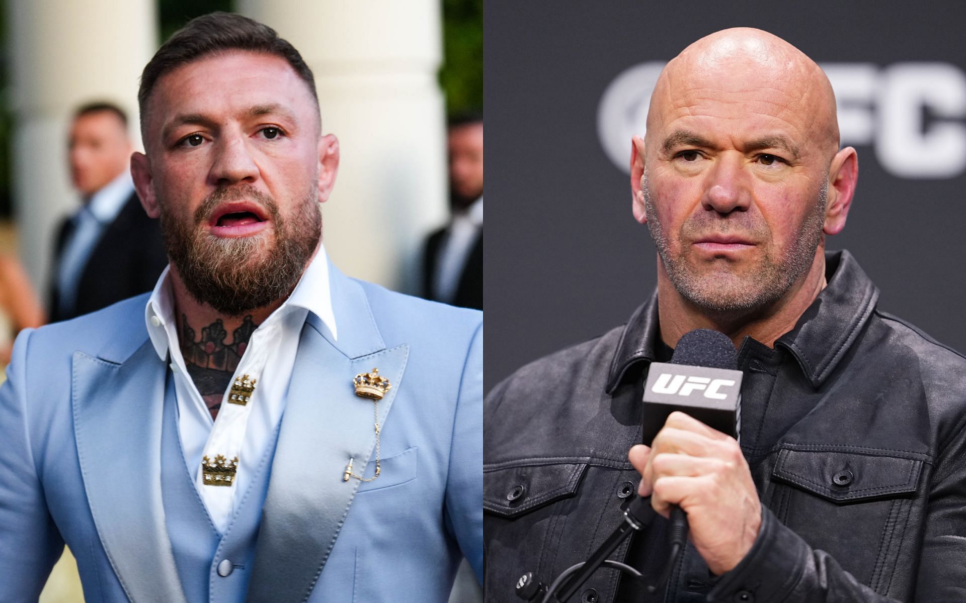 Dana White (right) and Conor McGregor (left) share opposing views on potential fight date. [Image courtesy: Getty Images]  