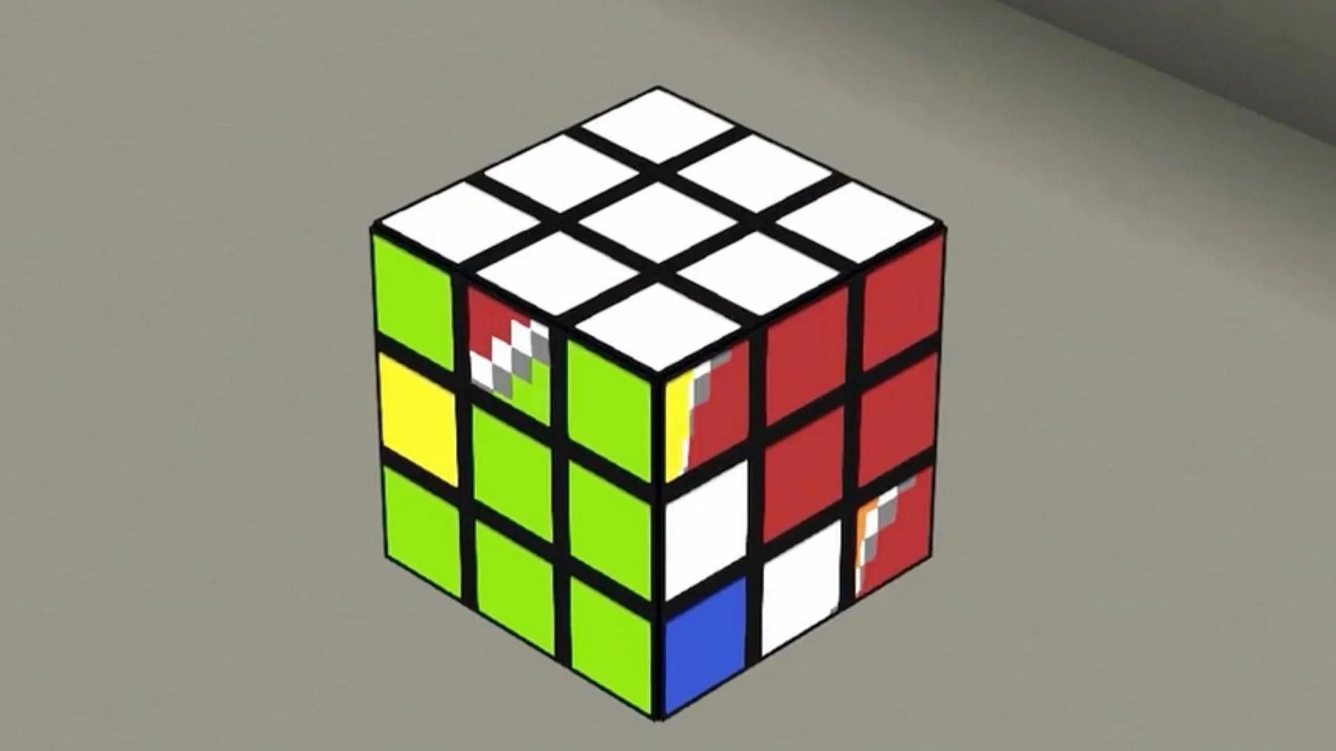 The Rubik&#039;s cube build in the game (Image via Reddit/purpledragonnuke)