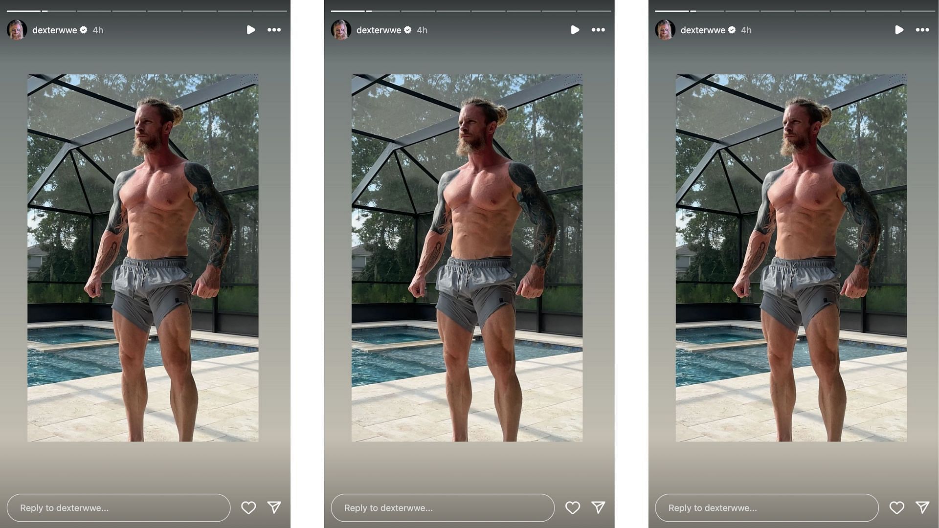 Lumis shows off physique ahead of RAW. (Screengrab of Dexter's Instagram story)