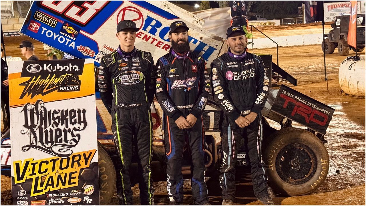 NASCAR Sprint car driver James McFadden wins at Placerville Speedway (Source: X/@HighLimitRacing)