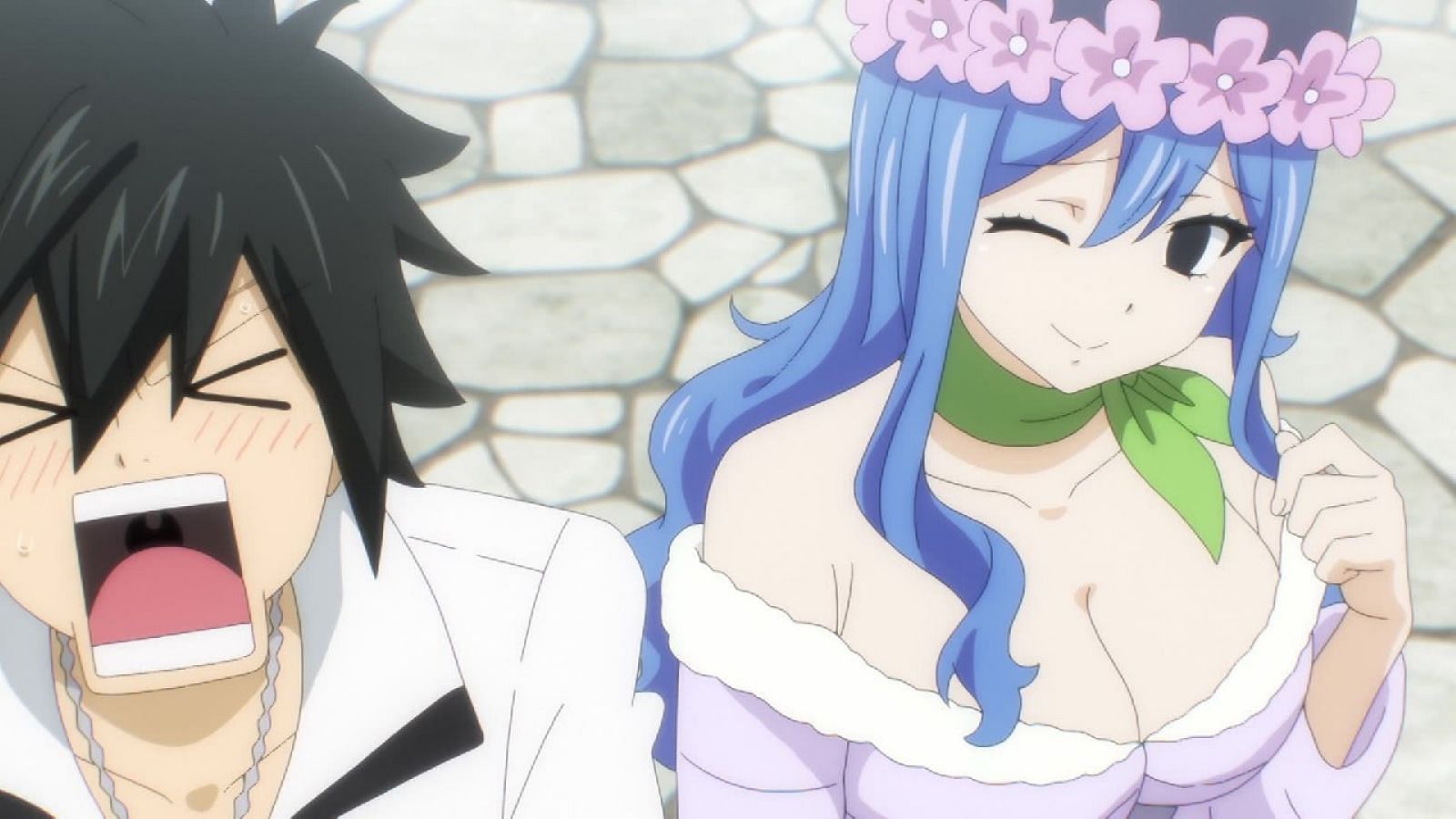 Gray clearly has feelings for Juvia, and his interaction with Juvina proves it (Image via J.C. Staff)